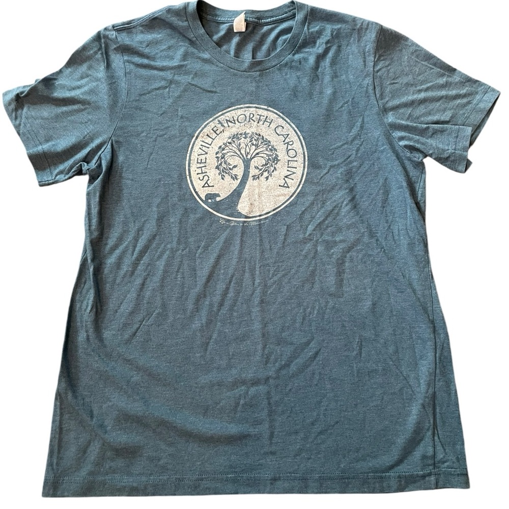 Canvas Asheville North Carolina Outdoor Bear Tree Mountain Novelty Graphic Tee